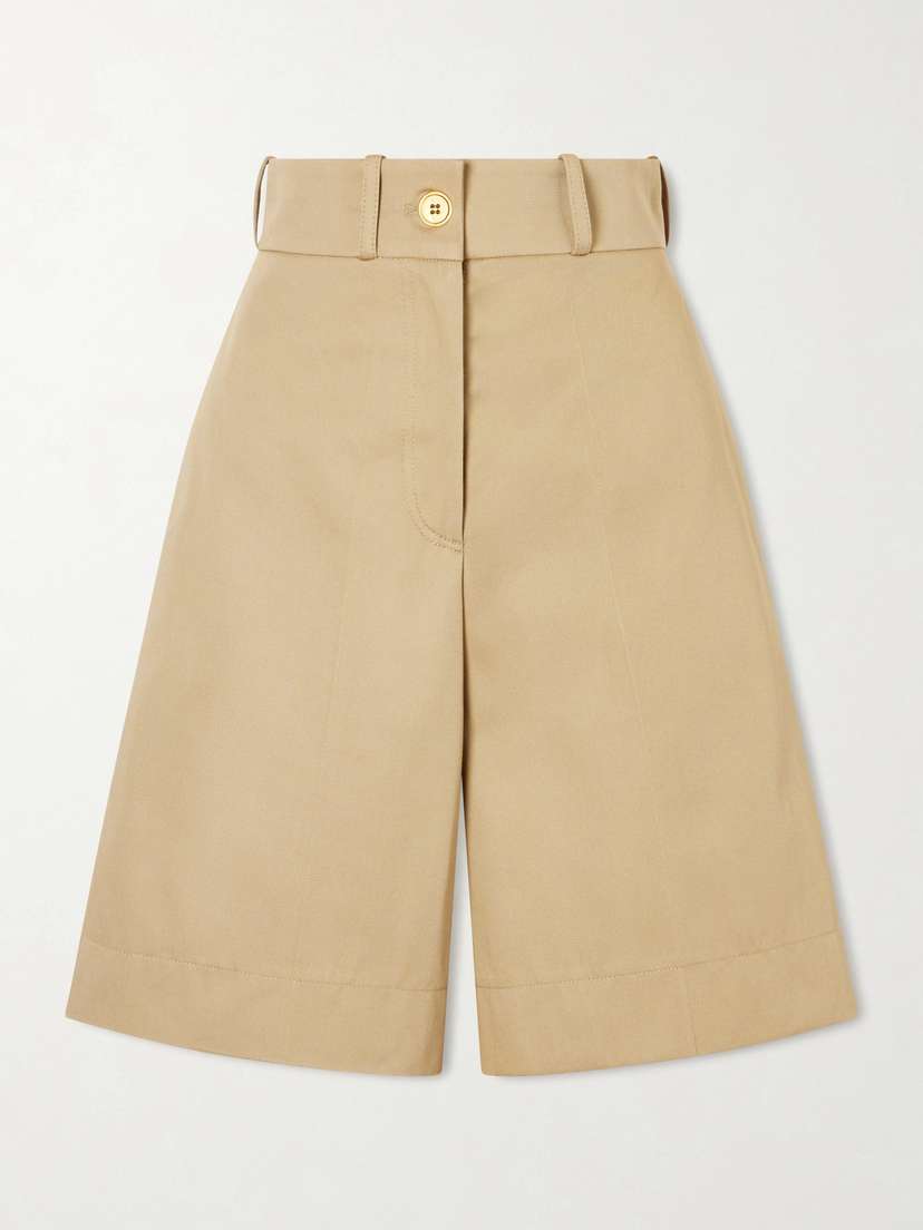 Patou Embroidered Cotton-twill Shorts