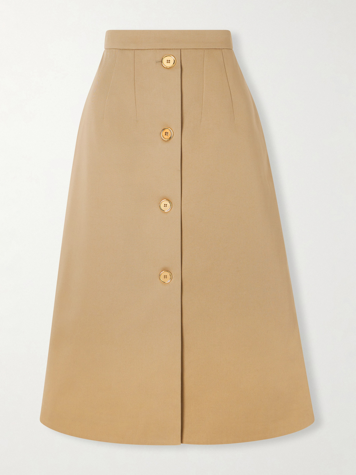 Patou Cotton-twill Midi Skirt In Neutral