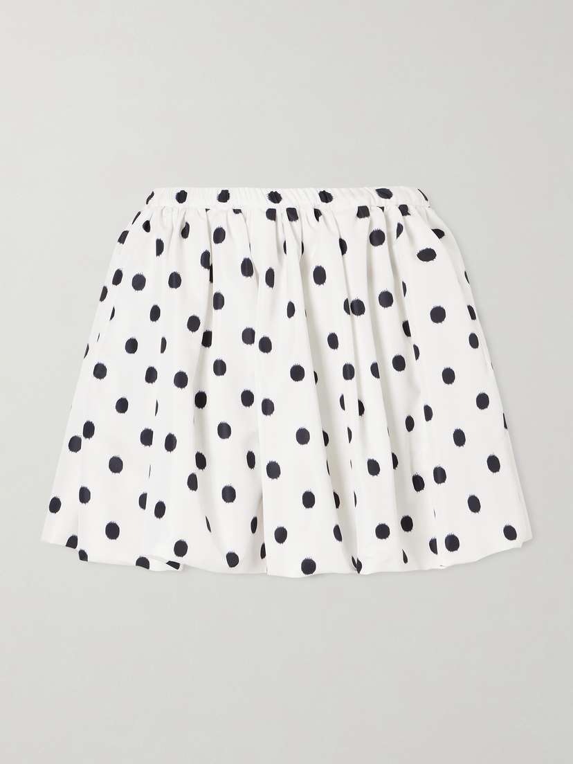 Patou Bloomer Polka-dot Poplin Mini Skirt