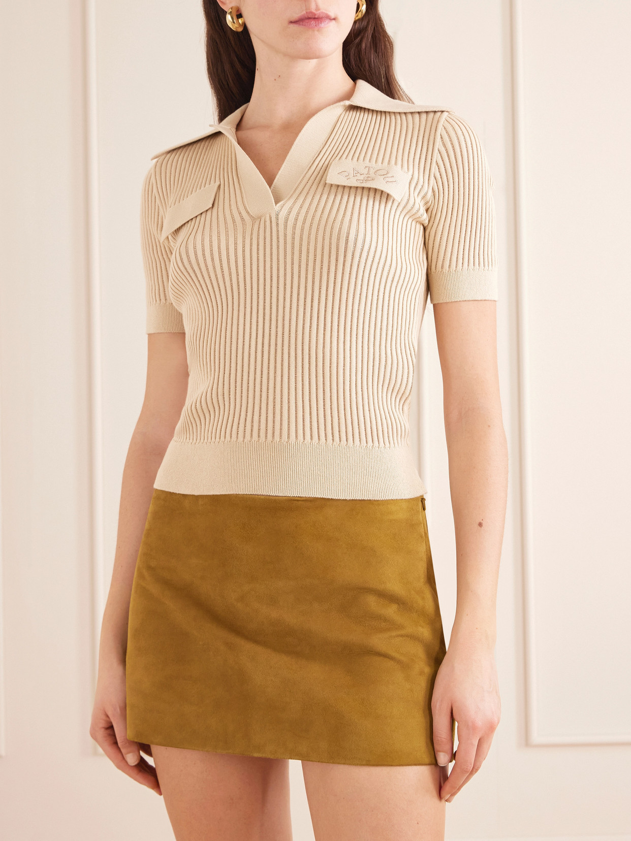 Ribbed Cotton Polo