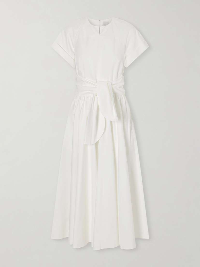 Patou Knotted Cotton-poplin Midi Dress