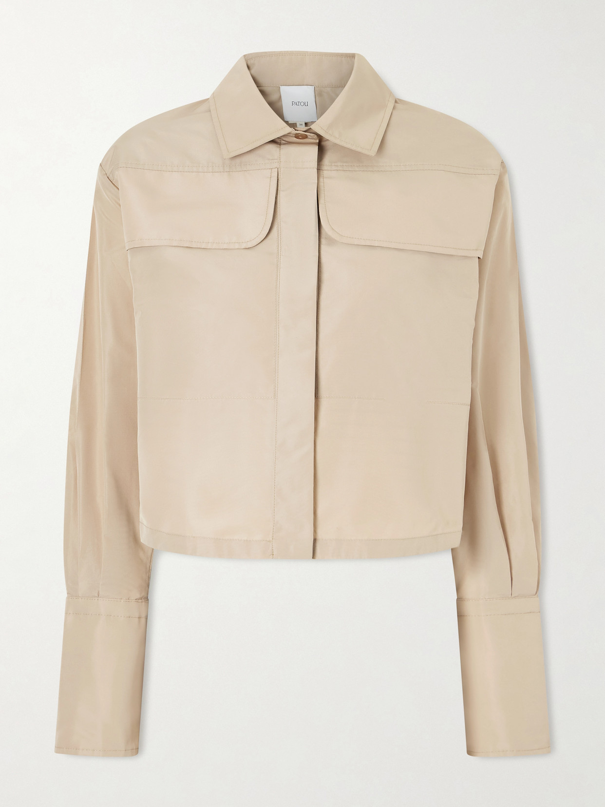 Patou Cropped Shell Shirt In Brown