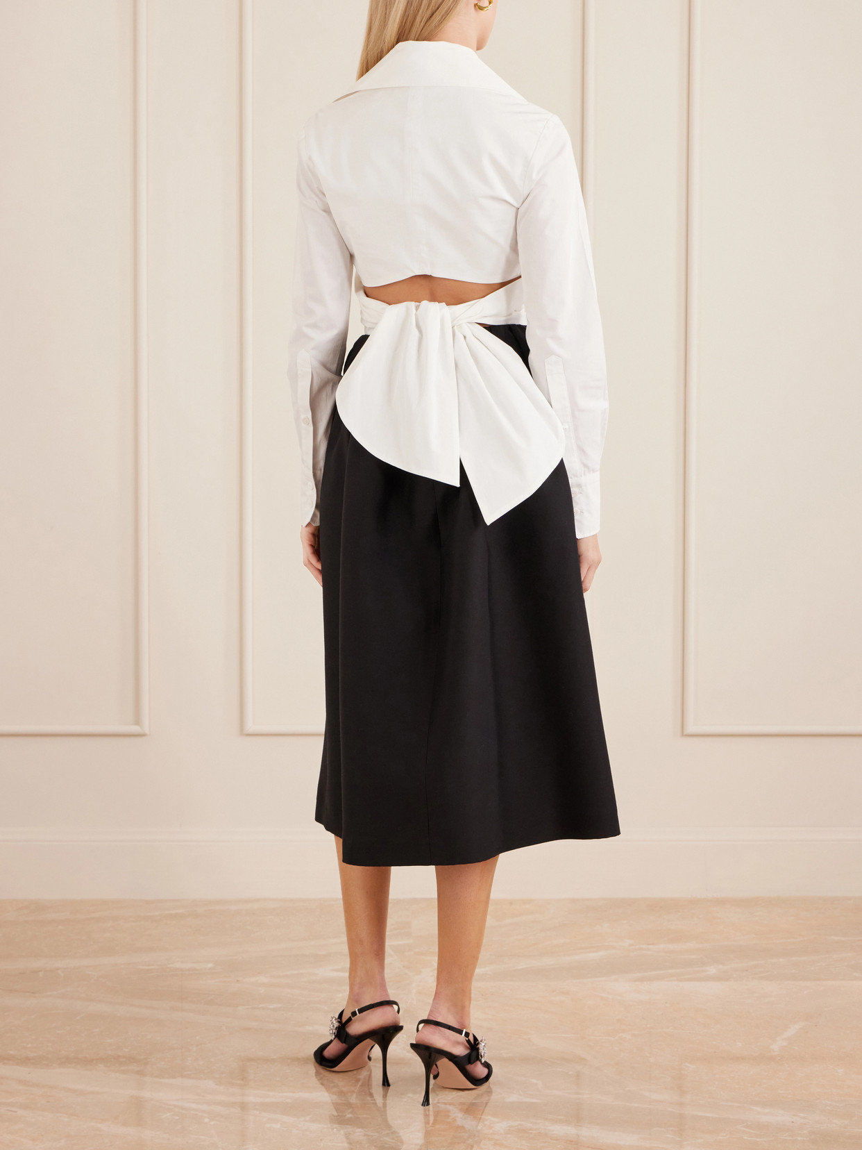 Cotton-Poplin Knotted Blouse