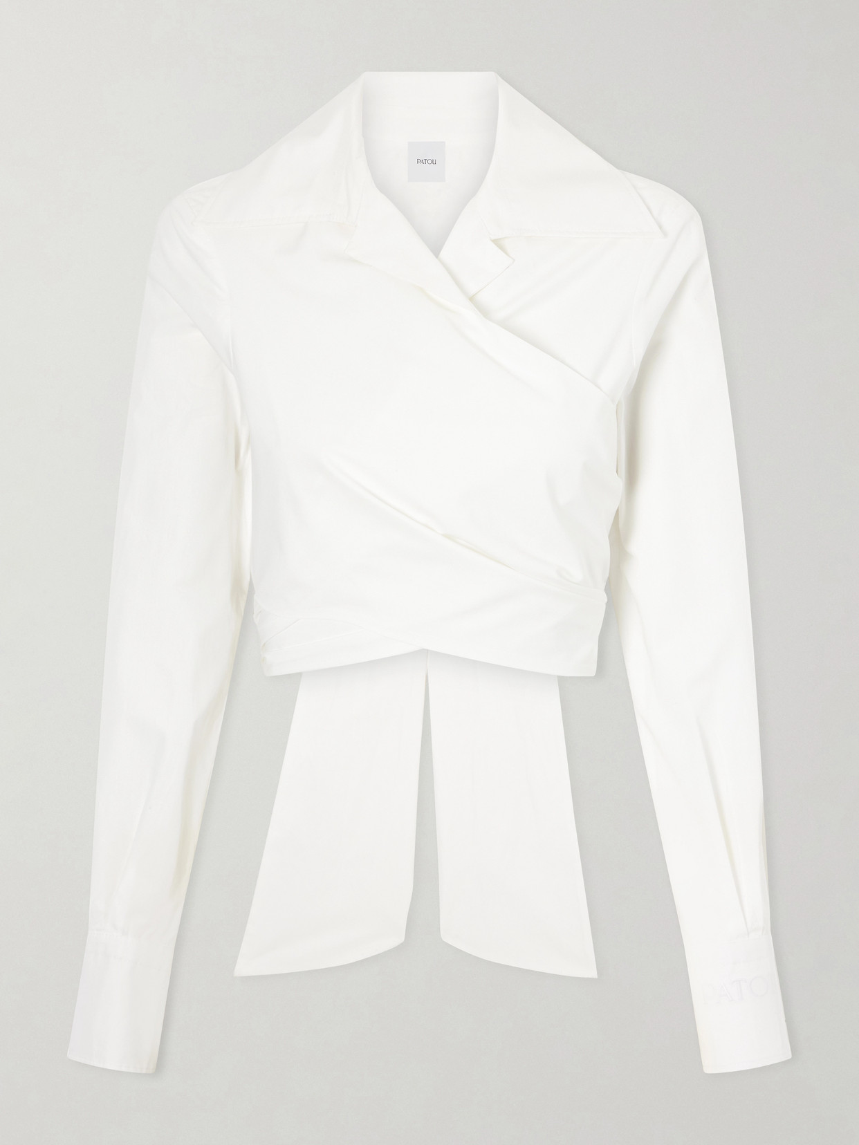 Patou Cotton-poplin Knotted Blouse In White