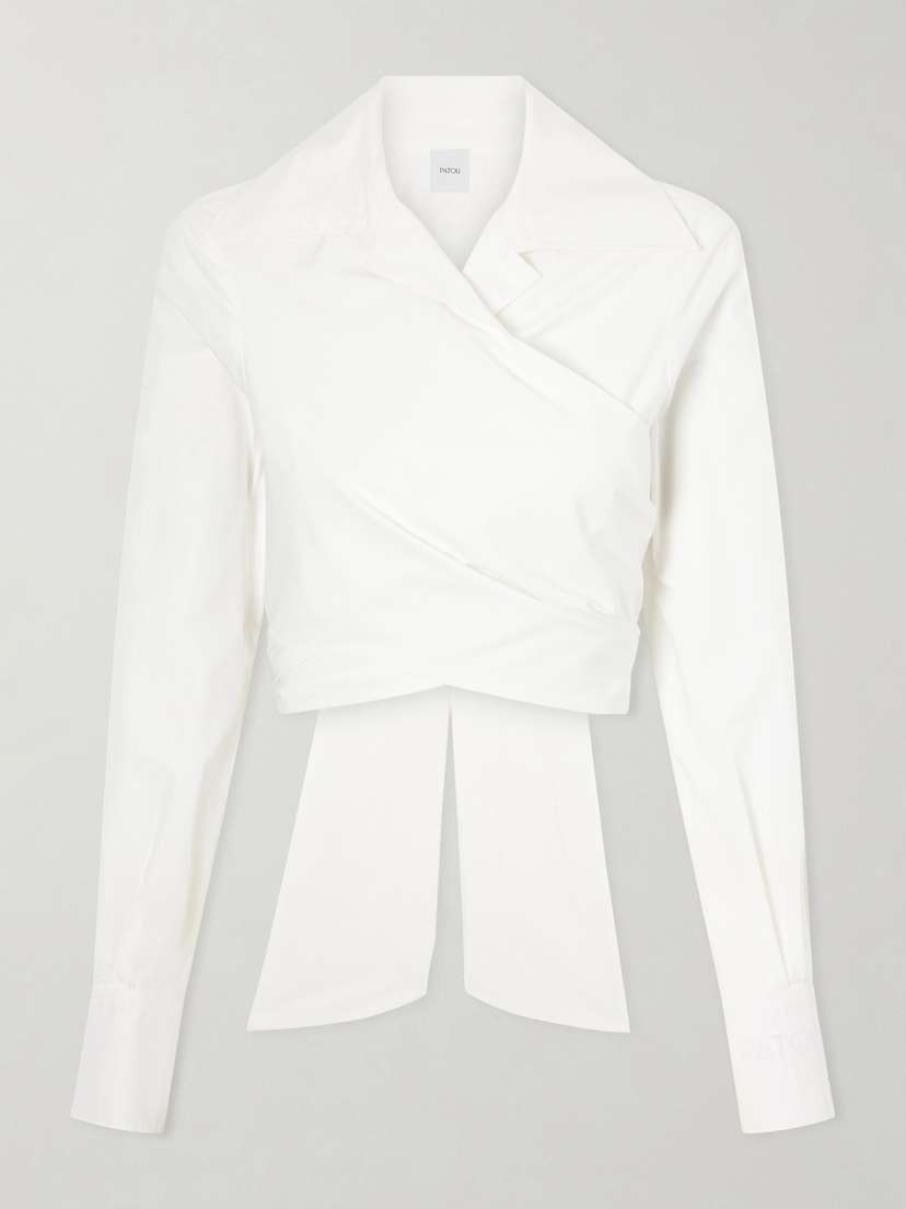 Patou Cotton-poplin Knotted Blouse