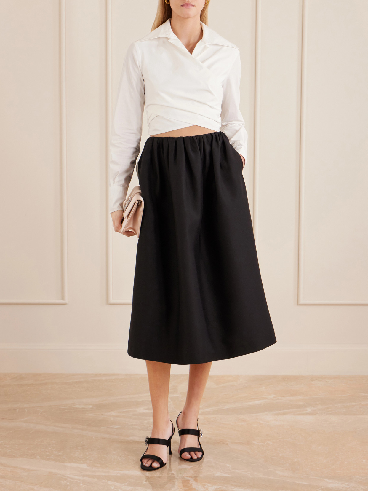 Cotton-Poplin Knotted Blouse