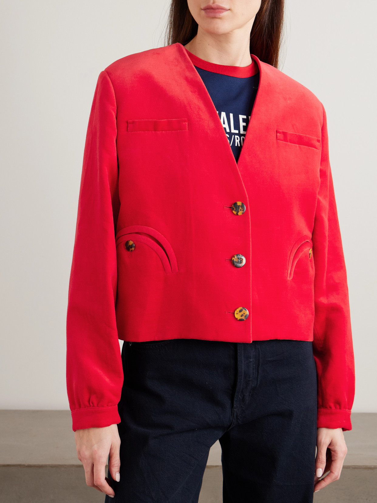 Blazé Milano - Riviera Cotton And Linen-Blend Velvet Jacket