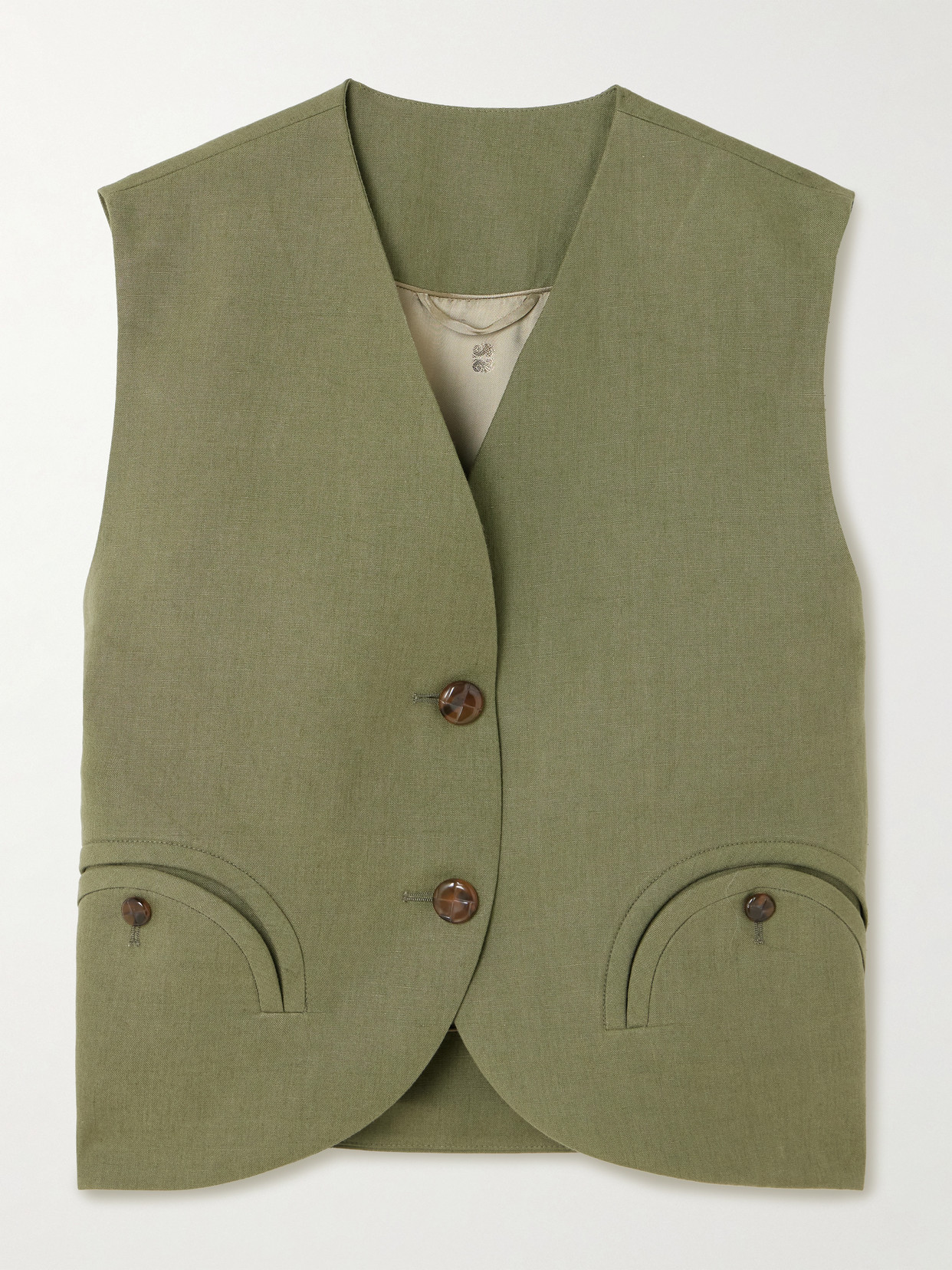 Blazé Milano Midday Sun Linen Vest In Green