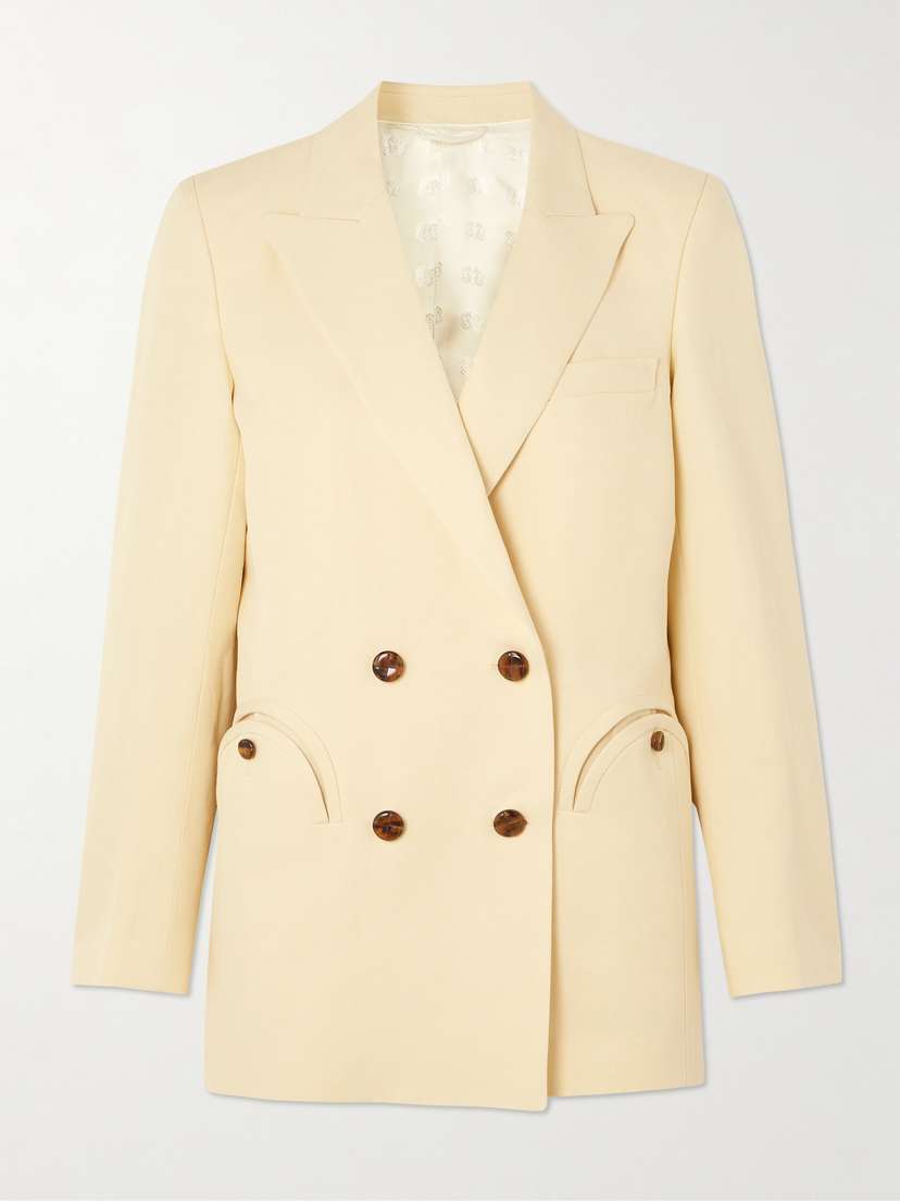 Blazé Milano Savannah Everyday Double-breasted Linen And Silk-blend Blazer