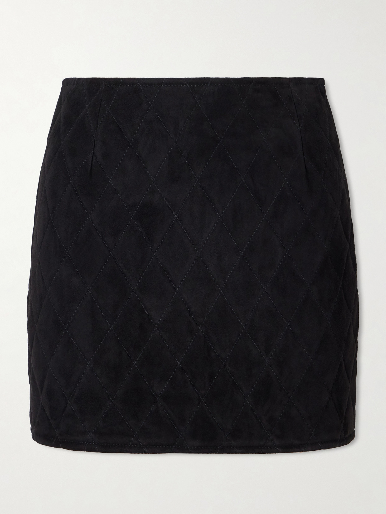 Blazé Milano Viva Coci Quilted Suede Mini Skirt In Black