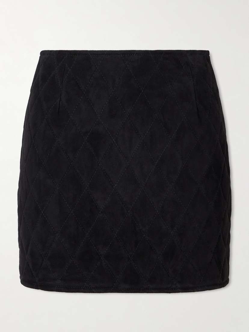 Blazé Milano Viva Coci Quilted Suede Mini Skirt