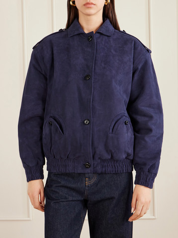 Blazé Milano Viva Charlie padded suede bomber jacket