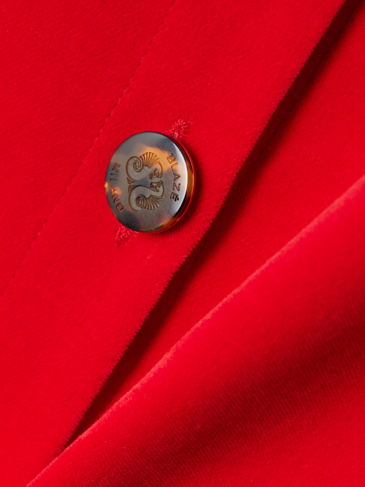Blazé Milano - Jealousy Malaya Button-Embellished Cotton And Linen-Blend Velvet Midi