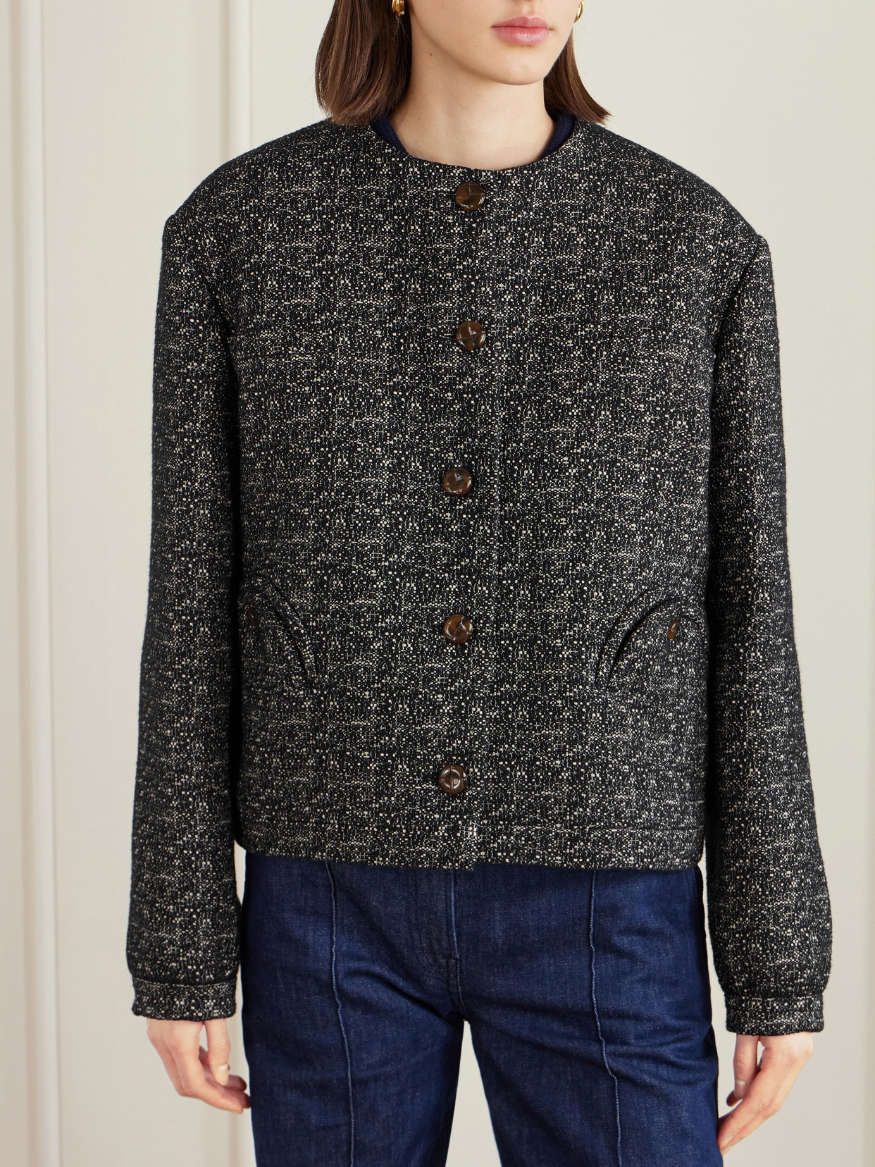 Blazé Milano - Antalya Gliss Cropped Cotton-Blend Tweed Jacket