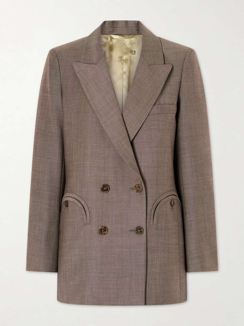 Blazé Milano Aile Everyday Double-breasted Wool And Mohair-blend Blazer
