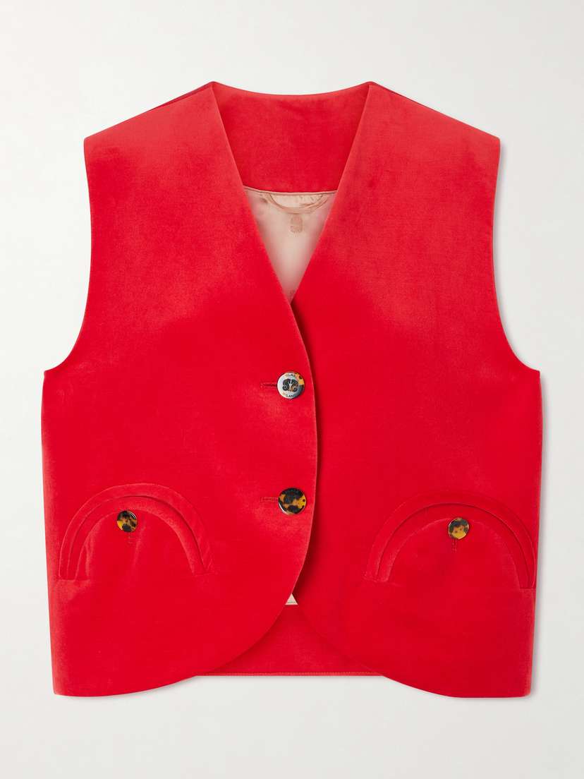 Blazé Milano Jealousy Gliss Cotton And Linen-velvet Vest