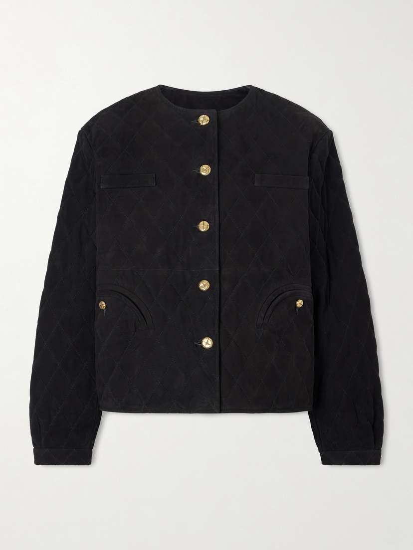 Blazé Milano Gliss Cropped Quilted Suede Jacket