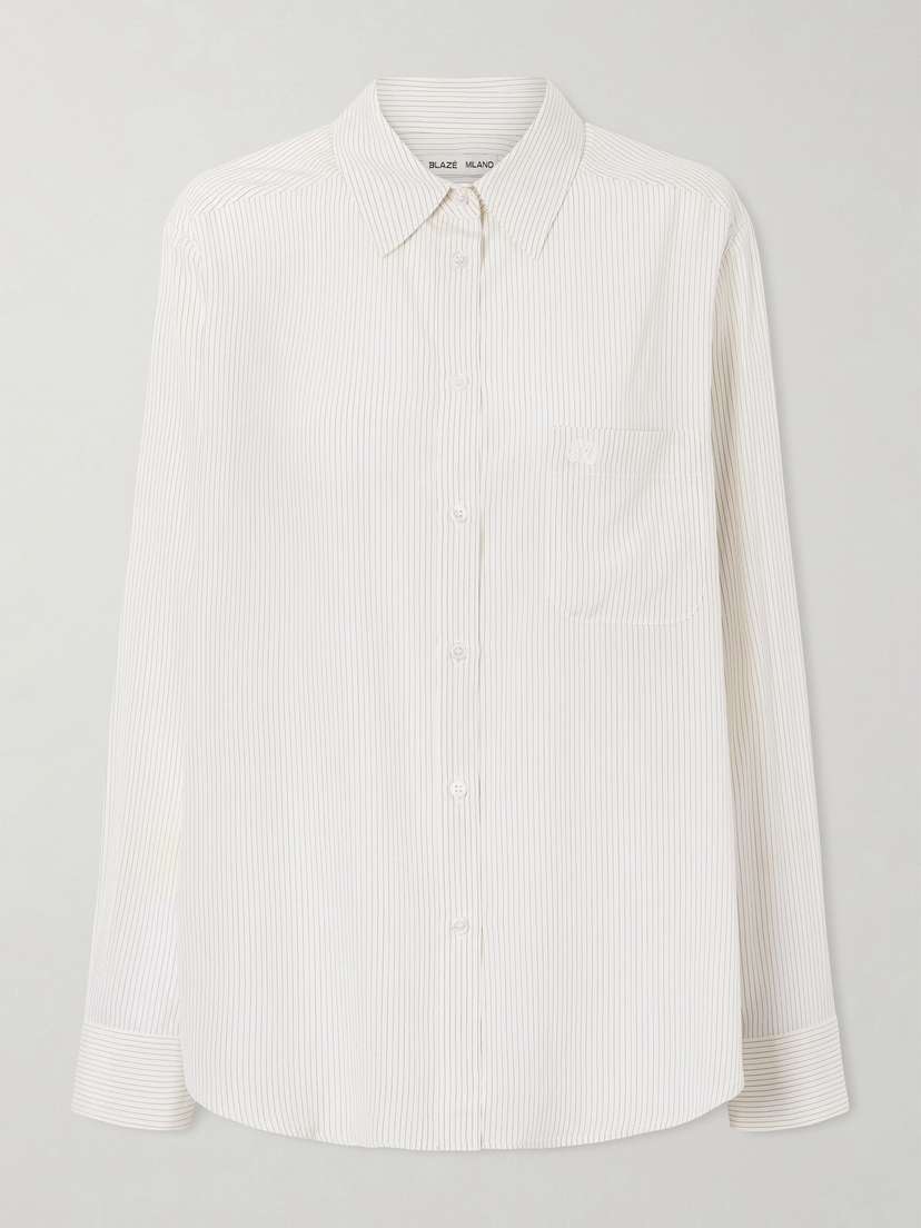 Blazé Milano Kris Anabas Pinstriped Silk Shirt