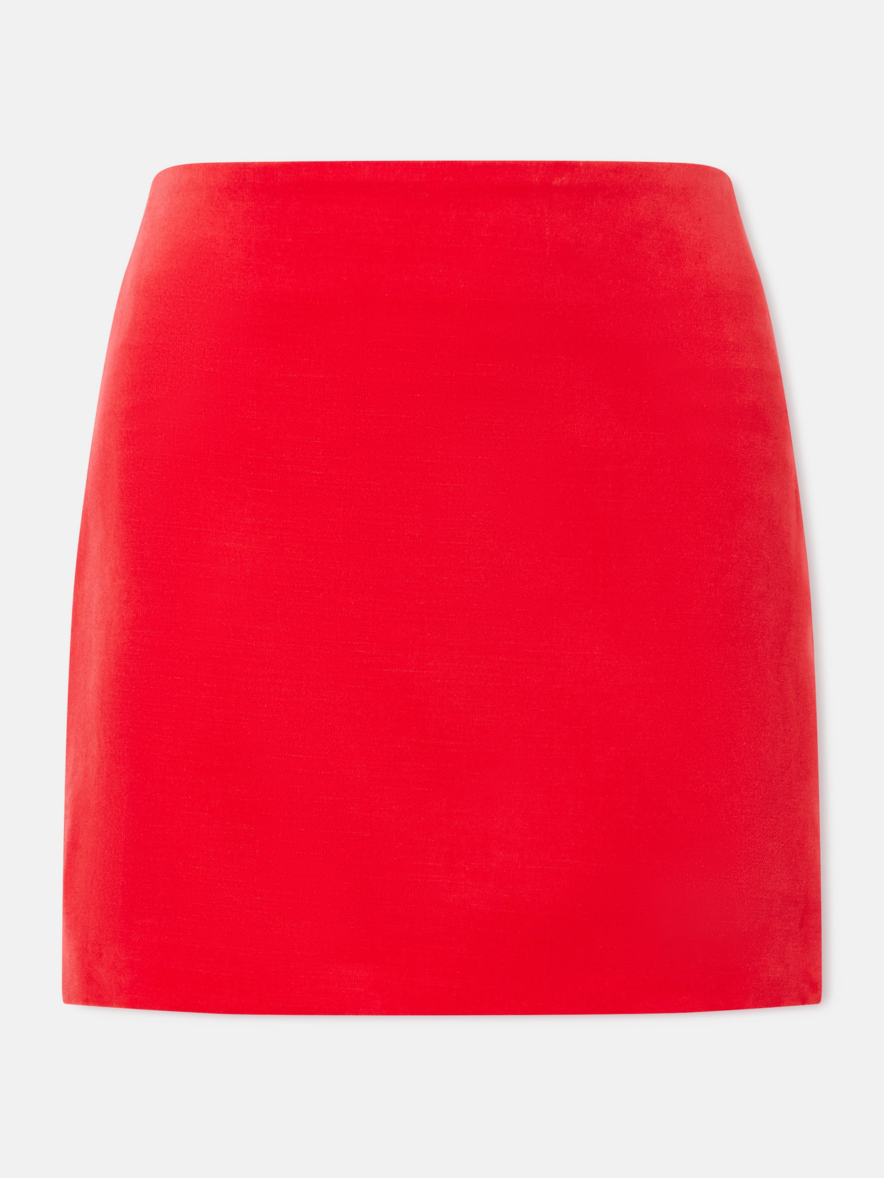 Blazé Milano Coci Cotton And Linen-velvet Mini Skirt In Red