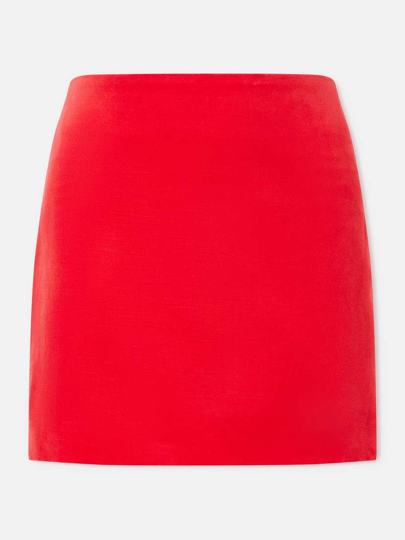 Blazé Milano Coci Cotton And Linen-velvet Mini Skirt