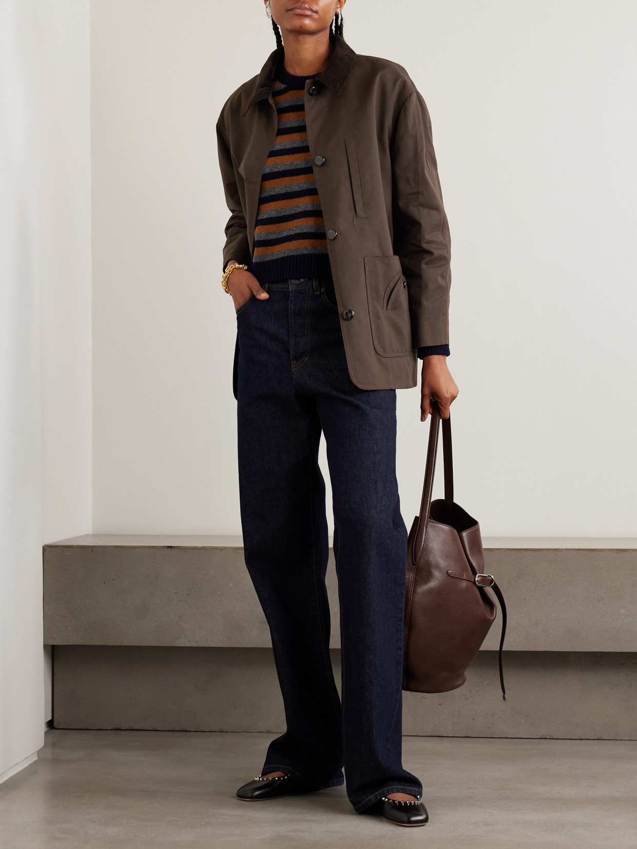 Blazé Milano - Clelia Corduroy-Trimmed Cotton-Gabardine Jacket