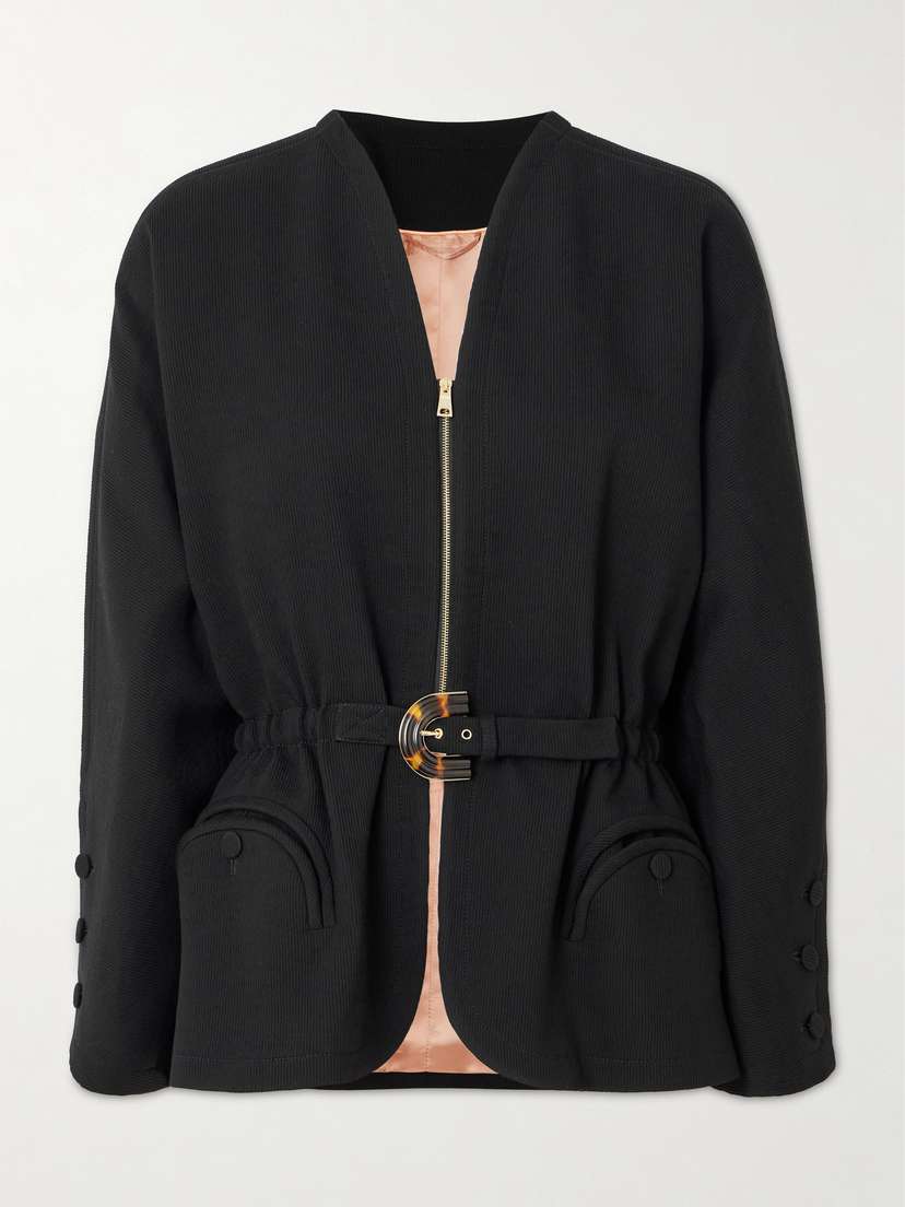 Blazé Milano Carol Belted Ribbed-knit Jacket