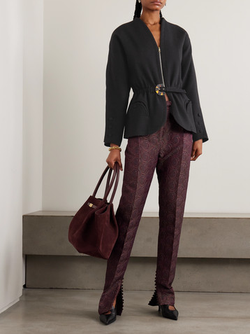 Blazé Milano Carol belted ribbed-knit jacket