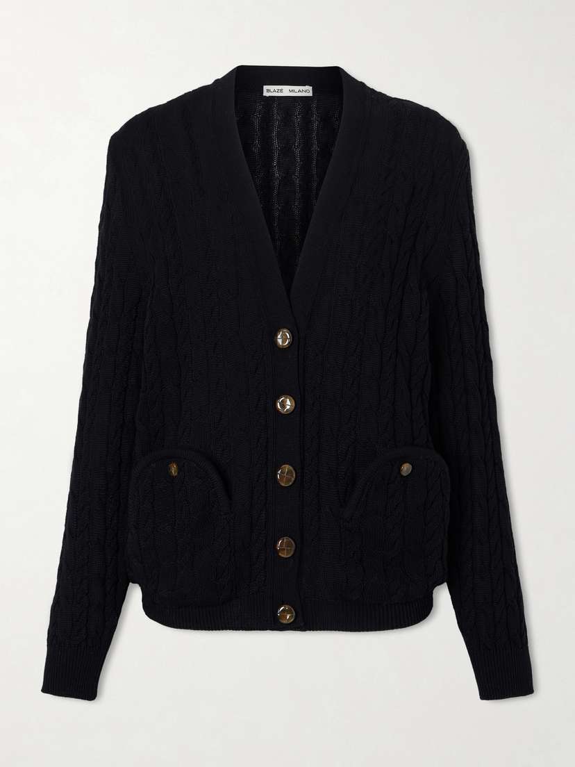 Blazé Milano Ket Cable-knit Cotton Cardigan