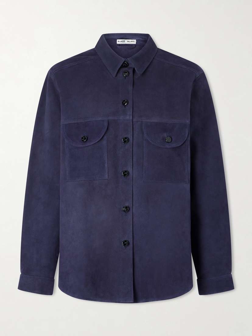 Blazé Milano Berber Paneled Suede Shirt