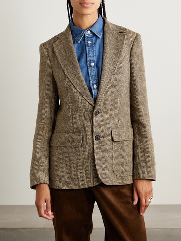 Polo Ralph Lauren Herringbone linen, silk and wool-blend blazer