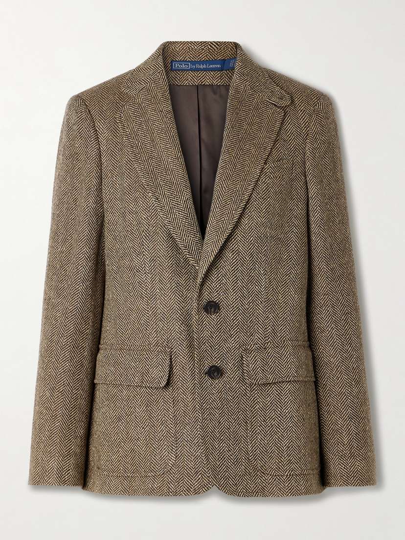 Polo Ralph Lauren Herringbone Linen, Silk And Wool-blend Blazer