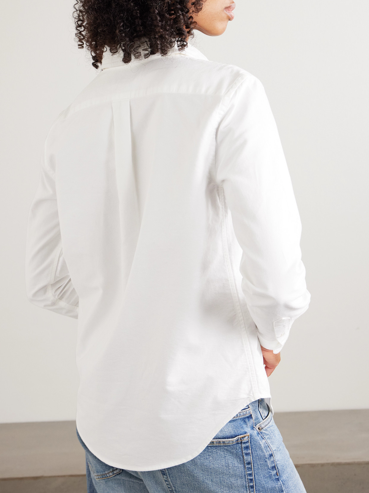 Polo Ralph Lauren Embroidered Cotton Oxford Shirt In White