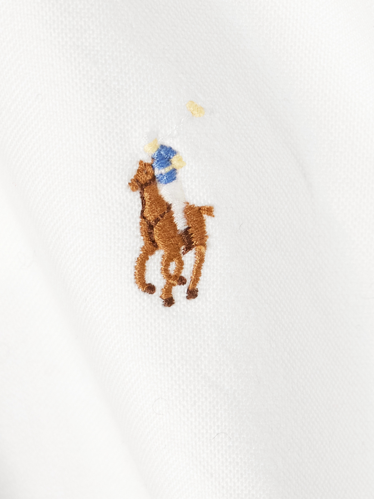 Polo Ralph Lauren Embroidered Cotton Oxford Shirt In White