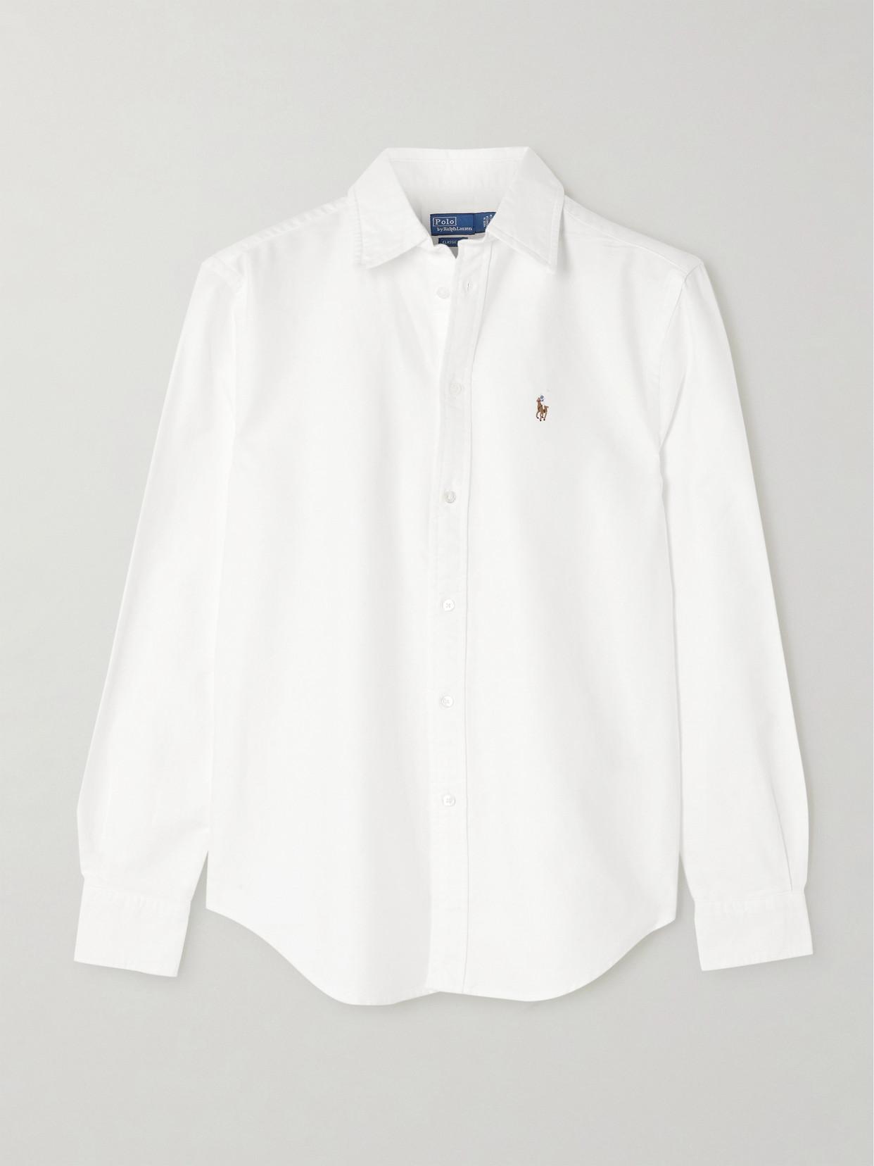 Polo Ralph Lauren Embroidered Cotton Oxford Shirt In White