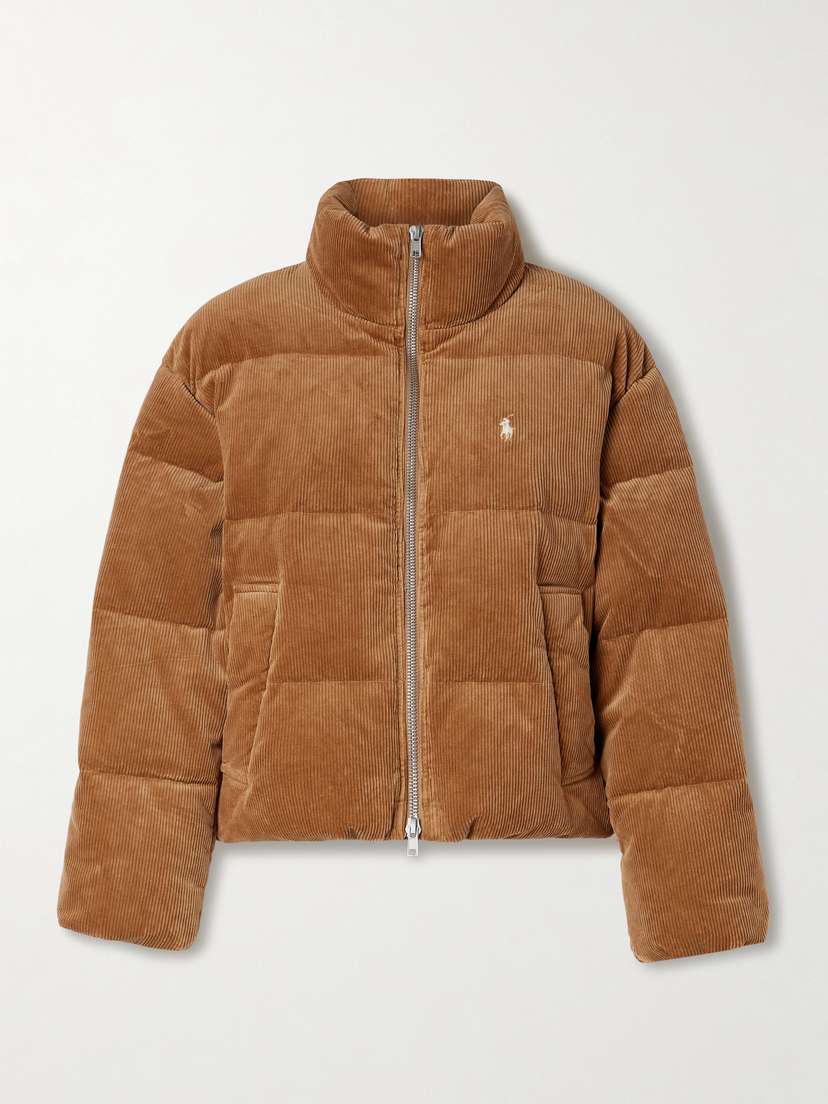 Polo Ralph Lauren Embroidered Quilted Cotton-blend Corduroy Down Jacket