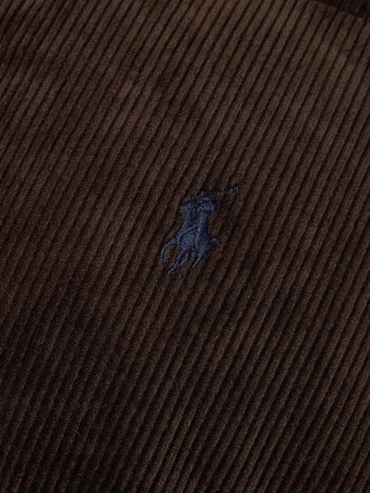 Polo Ralph Lauren Embroidered Quilted Cotton-blend Corduroy Down Jacket In Brown