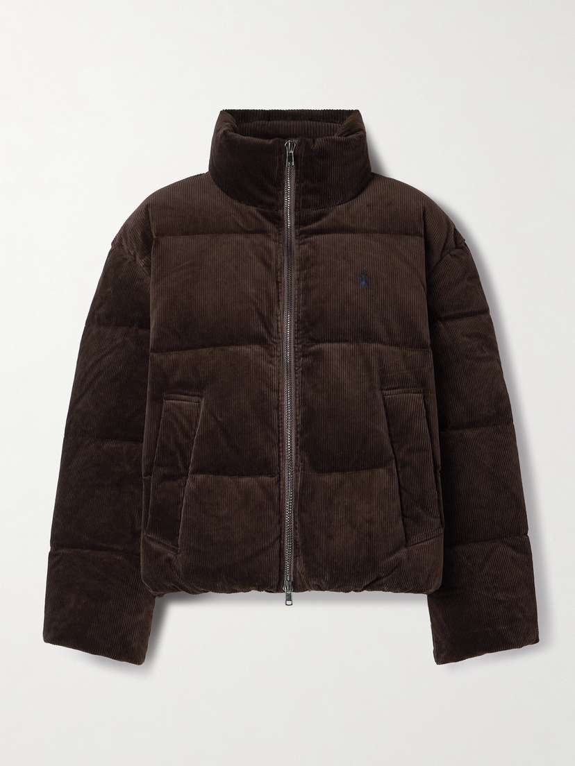 Polo Ralph Lauren Embroidered Quilted Cotton-blend Corduroy Down Jacket