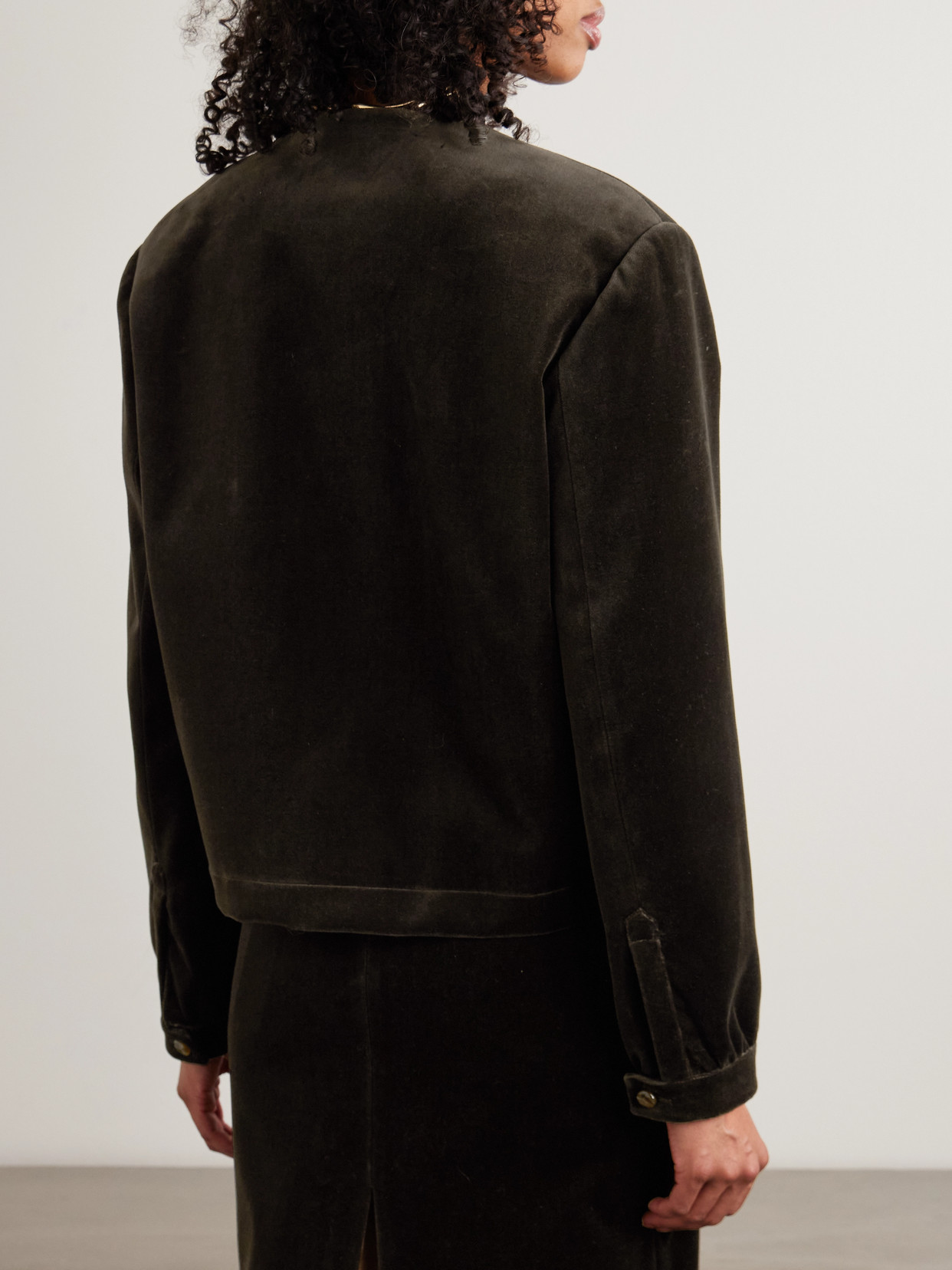 Blazé Milano - Jealousy Gliss Bolero Cotton-Velvet Jacket