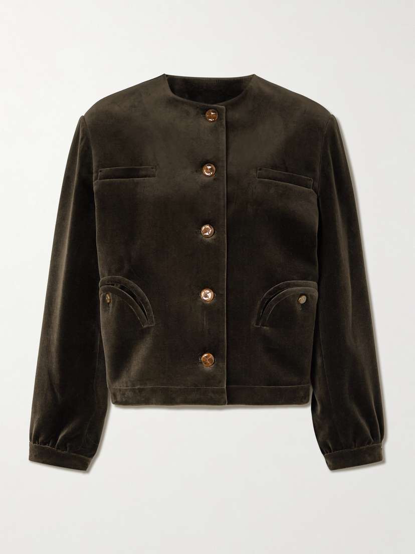Blazé Milano Jealousy Gliss Bolero Cotton-velvet Jacket