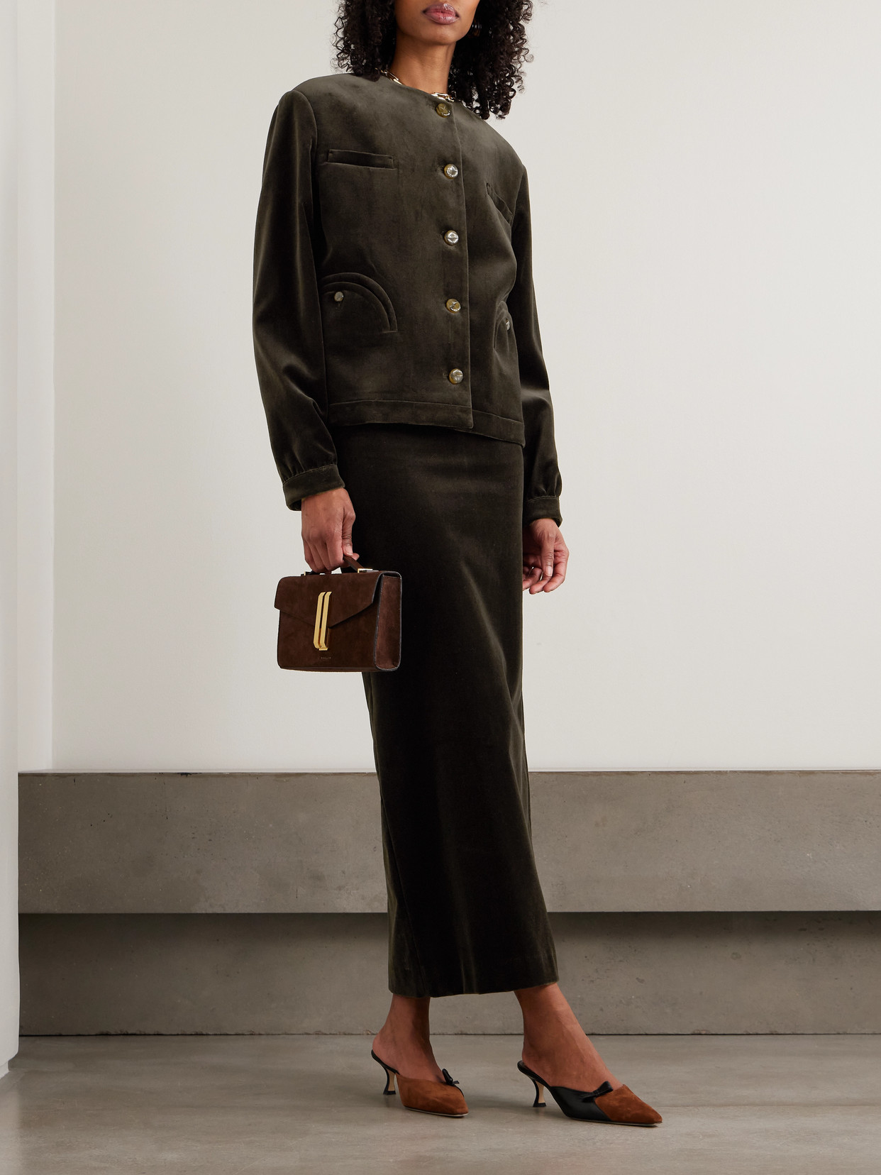 Blazé Milano - Jealousy Gliss Bolero Cotton-Velvet Jacket