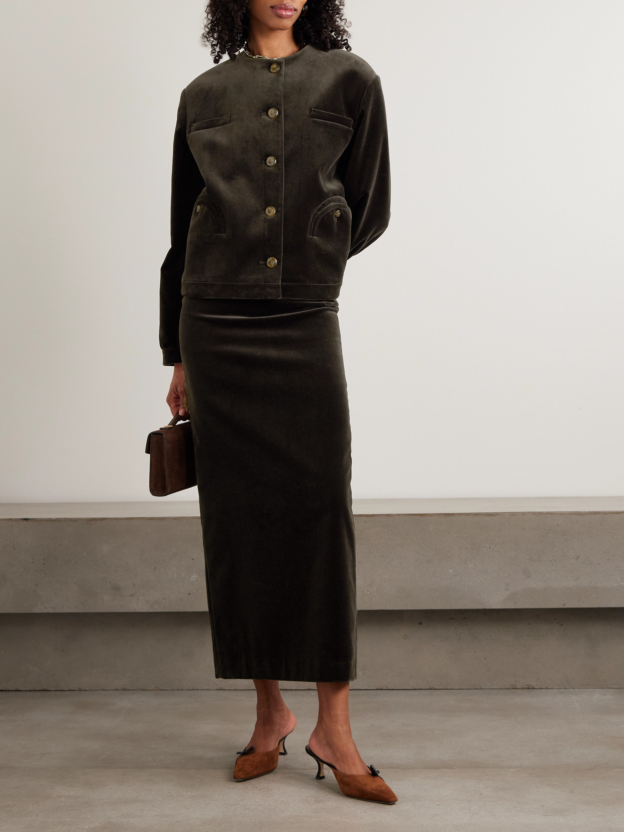 Blazé Milano - Jealousy Sussex Cotton-Velvet Midi