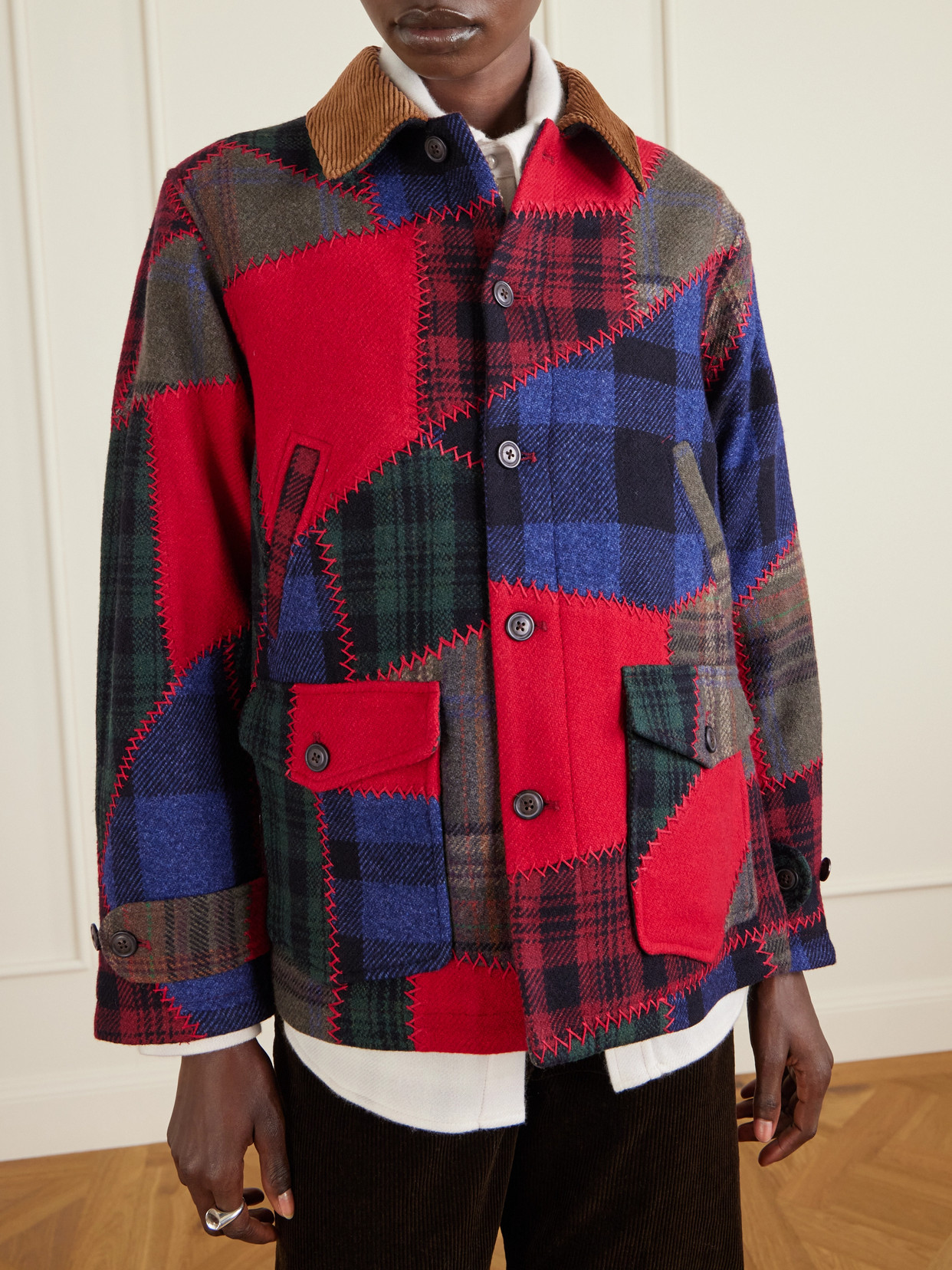 Polo Ralph Lauren Wool Patchwork Woven Coat Multi Patchwork In Multi
