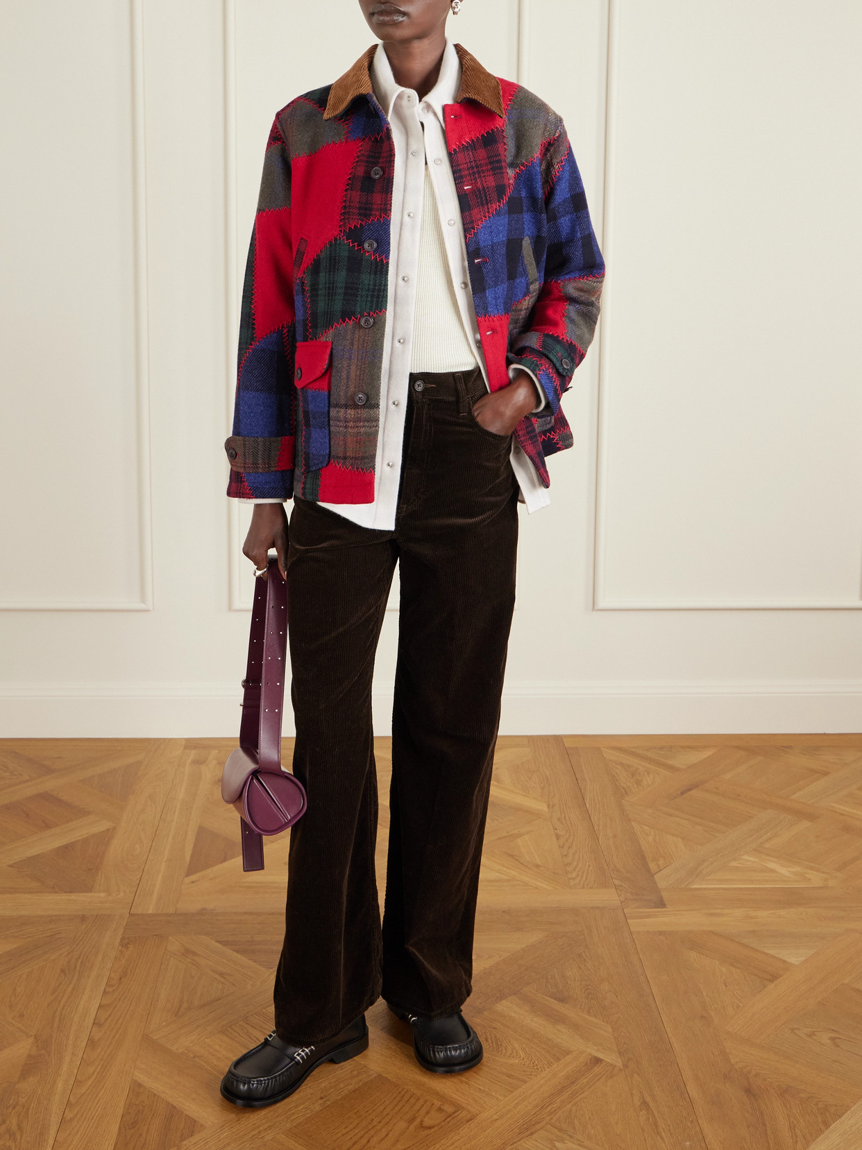 Polo Ralph Lauren Wool Patchwork Woven Coat Multi Patchwork In Multi