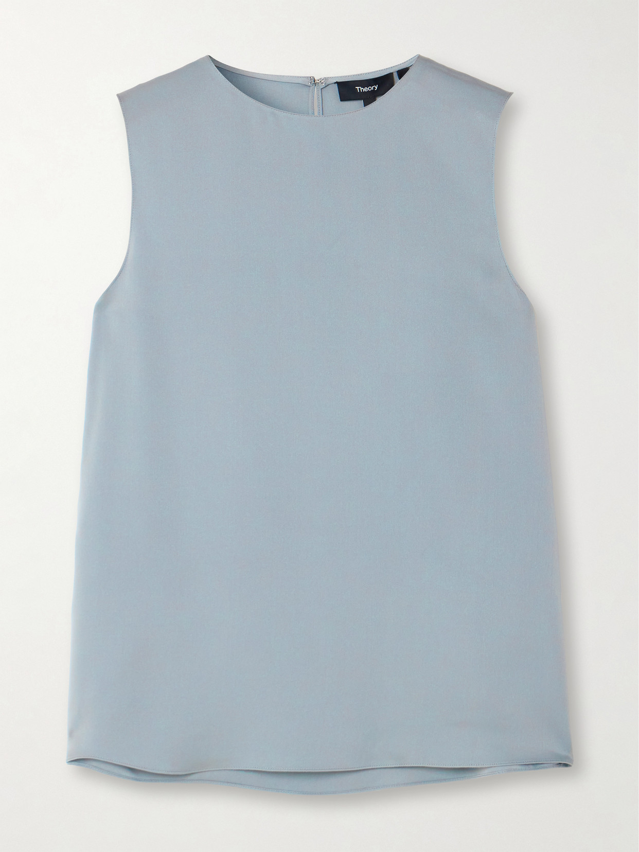 Theory Silk-satin Blouse In Green