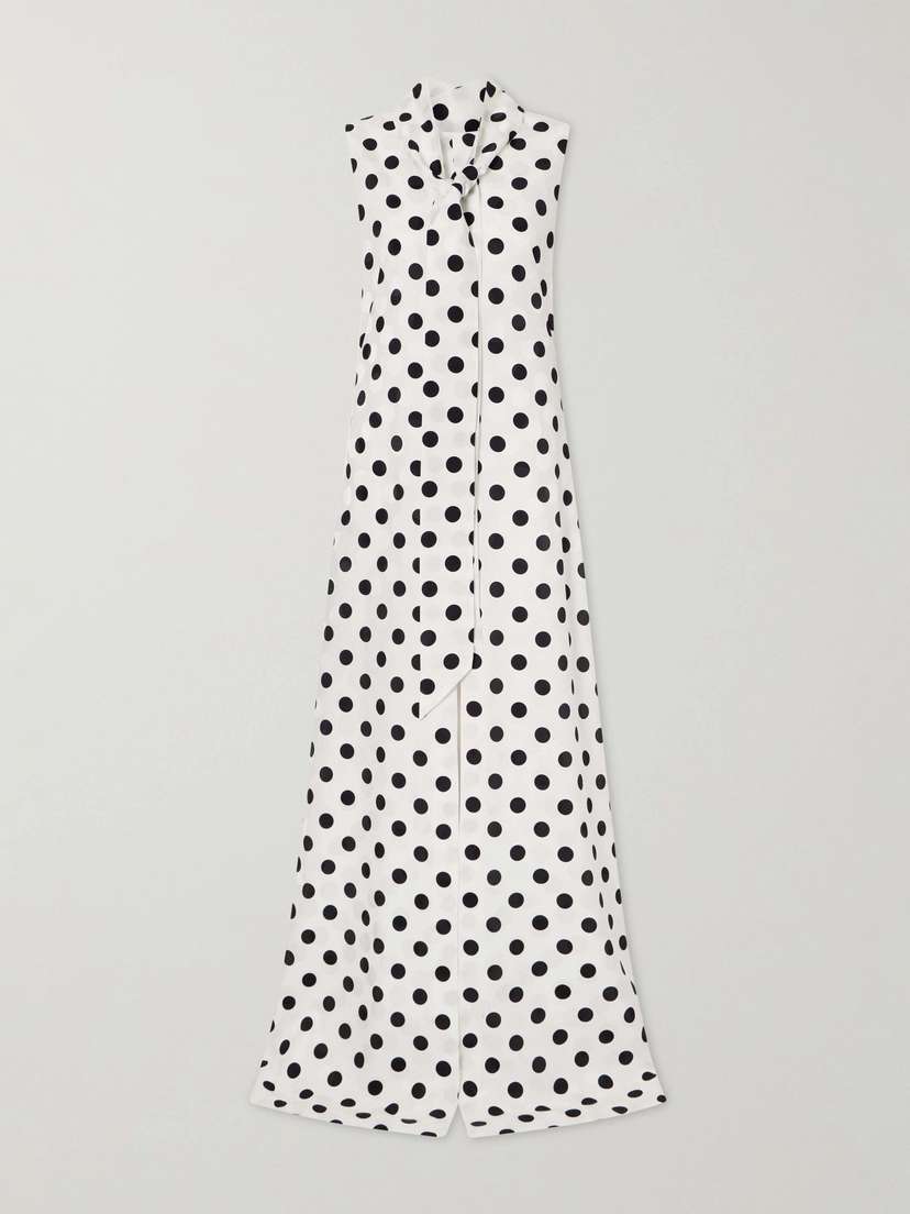 SASUPHI Polka-dot Silk-crepe Maxi Dress
