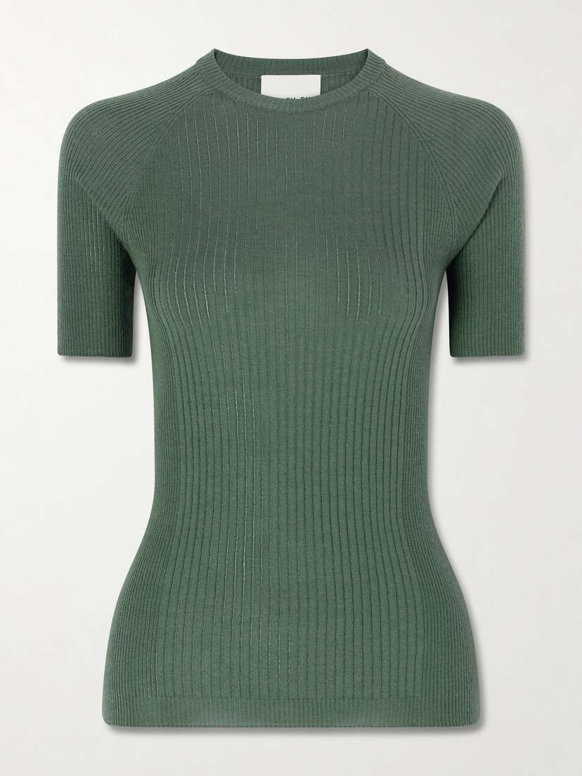 SASUPHI Ribbed Cashmere And Silk-blend T-shirt