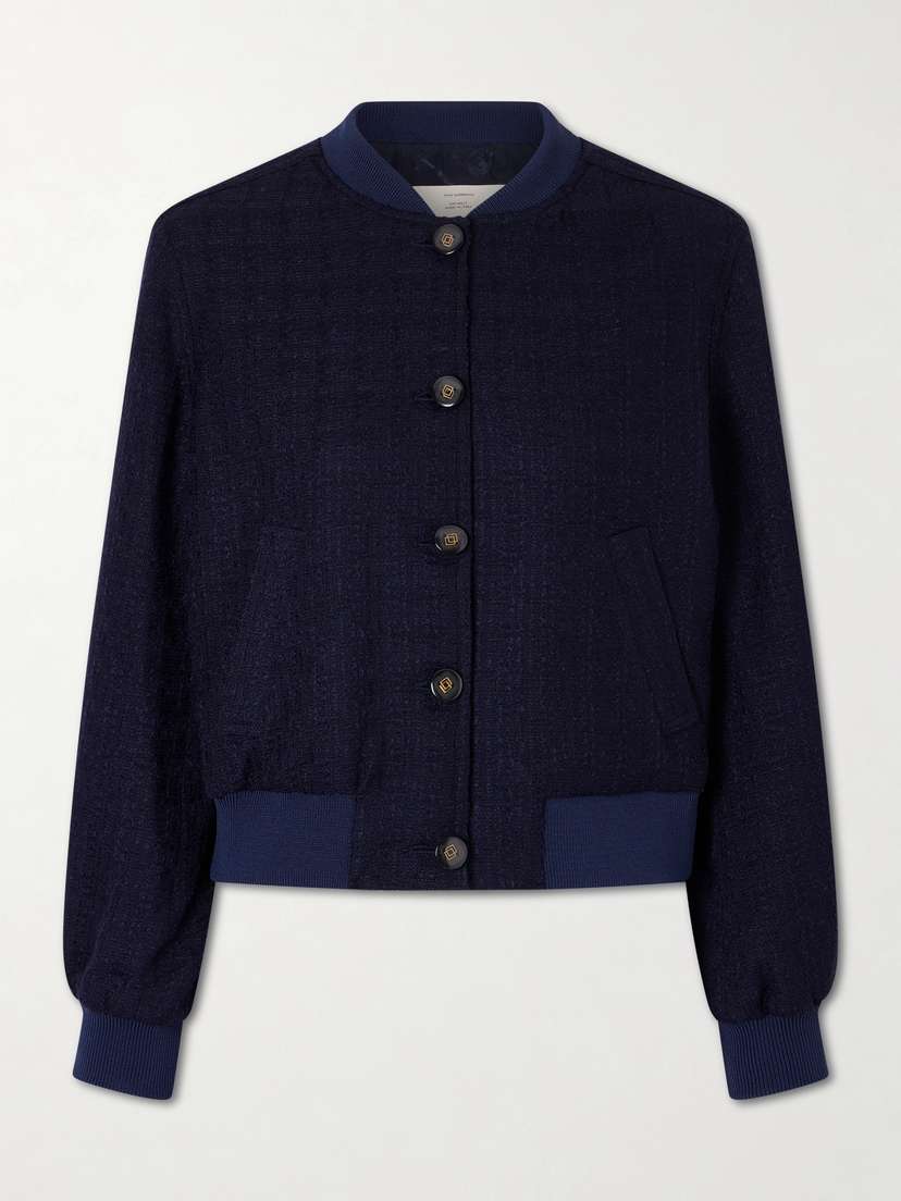 Giuliva Heritage Hailey Wool-blend Bouclé-tweed Bomber Jacket