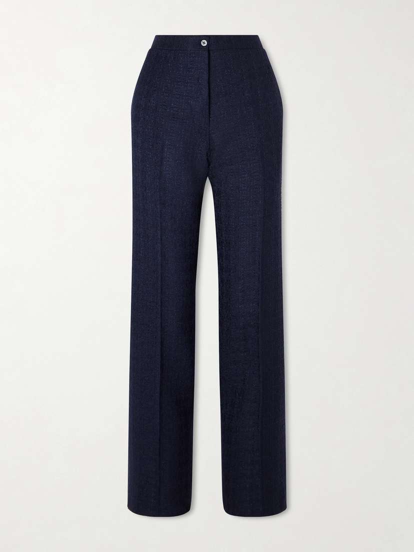 Giuliva Heritage Janice Wool-blend Bouclé-tweed Straight-leg Pants