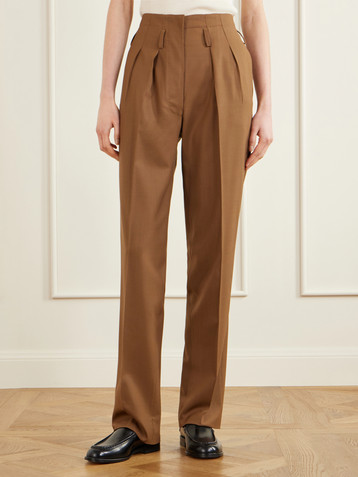 Giuliva Heritage High-rise pleated wool tapered pants