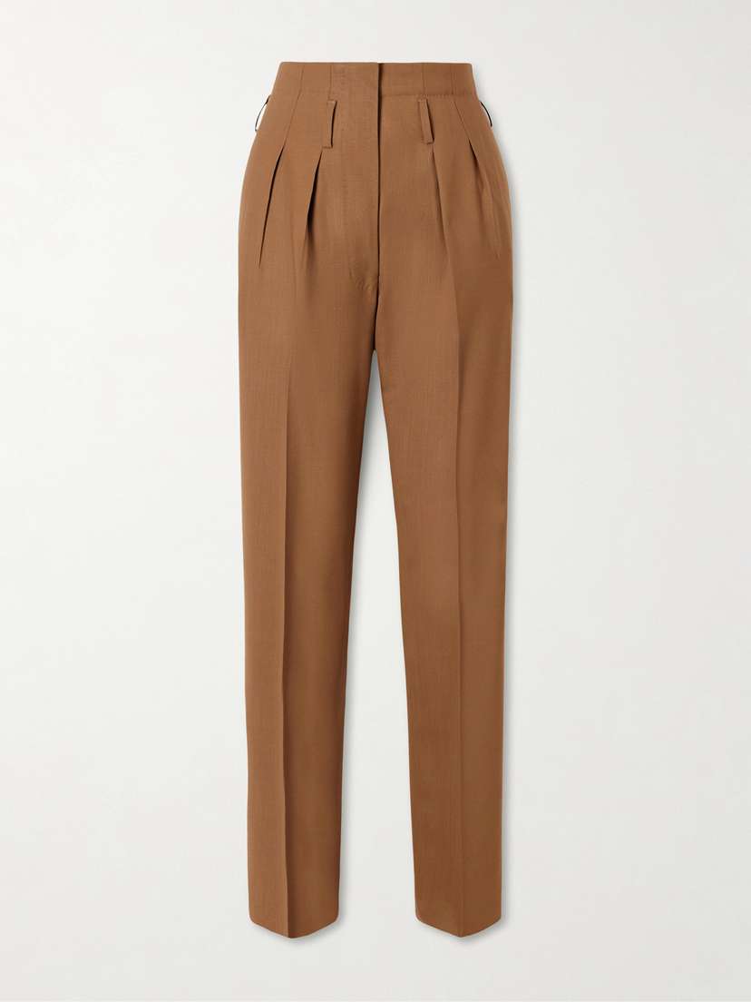 Giuliva Heritage High-rise Pleated Wool Tapered Pants